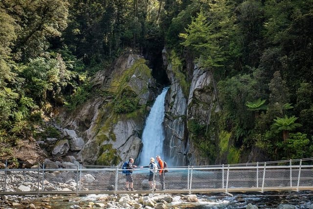 Hike to the spectacular Giant Gate Waterfall on the Milford Track.